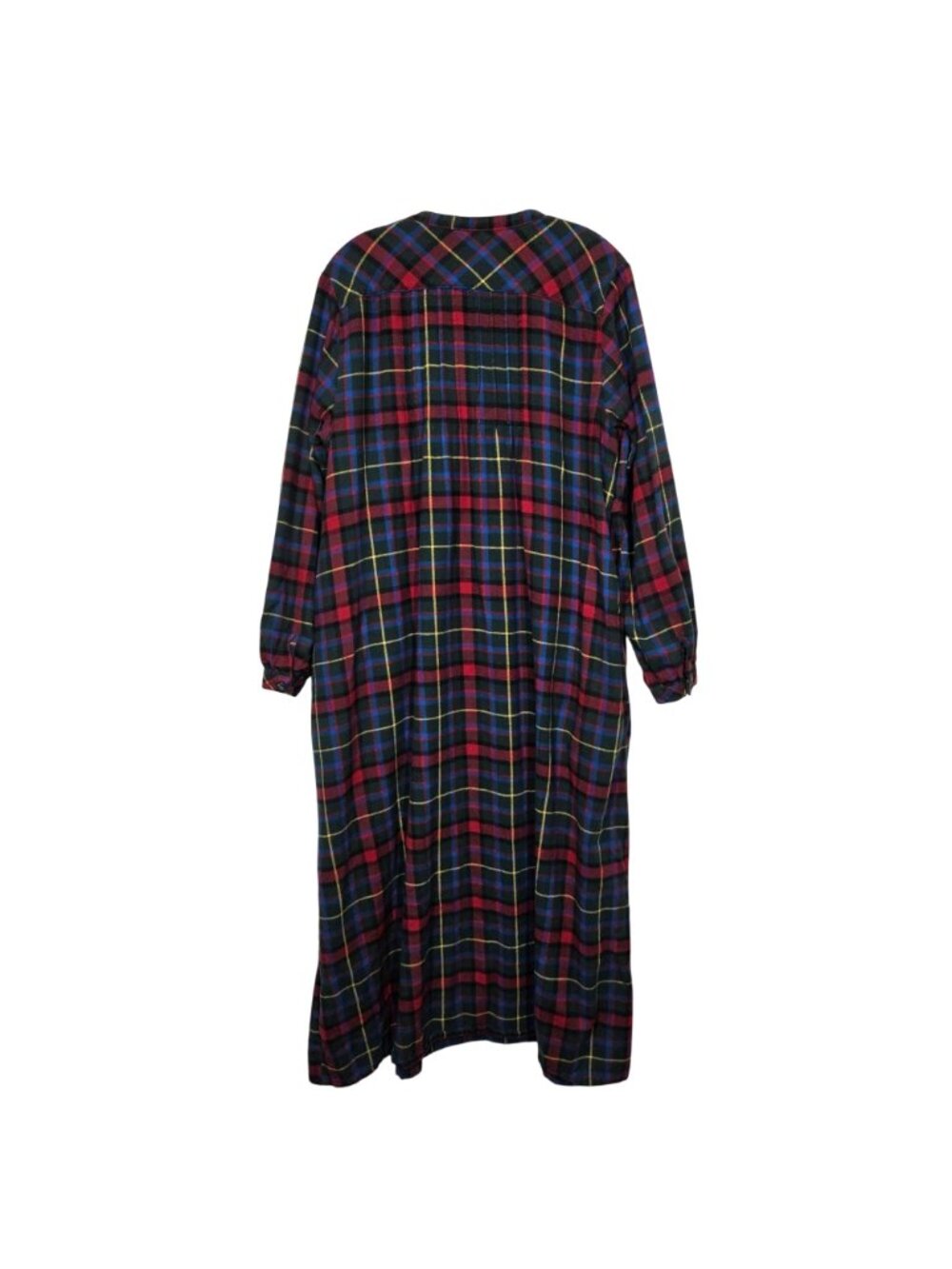 LL Bean Nightgown Womens Large Red Scotch Plaid Pintuck Flannel Holiday Cottage - Picture 5 of 8